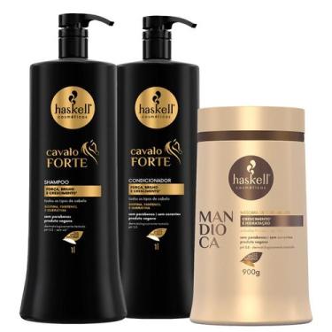 Imagem de Kit Haskell Cavalo Forte Shp/Cond 1L + Máscara Mandioca 900g
