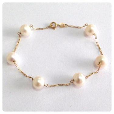 Imagem de Pulseira Pérolas Naturais De Biwa 6mm Ouro 18k Certificado - RD Magazi