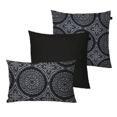 Imagem de Kit com 3 Almofadas Preto/Branco - FASTLAR