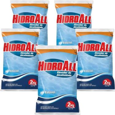 Imagem de 5 Elevador Alcalinidade Hidroall 2kg Para Piscina Ph Estavel