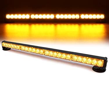 Imagem de FOXCID Barra de luz intermitente com 24 LEDs de aviso de perigo de emergência, bateria sem fio com base magnética e plugue recarregável para farol no telhado, veículos de segurança, caminhões de