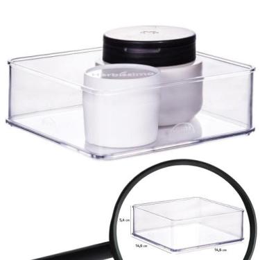 Imagem de Organizador de plástico acrílico 14,6 x 14,6 x 5,45 cm H1 Plasutil ref