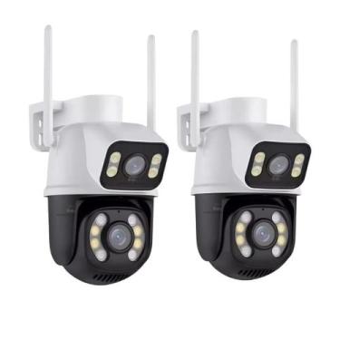 Imagem de Kit 2 Câmera Importada Wi-fi Smart  Lente Dupla Externa - Lehmox