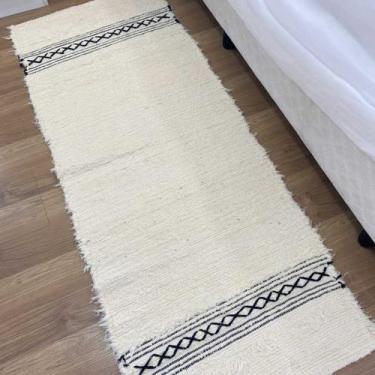 Imagem de Passadeira Boho Delicate Preto 0,50x1,40 - Artesanal