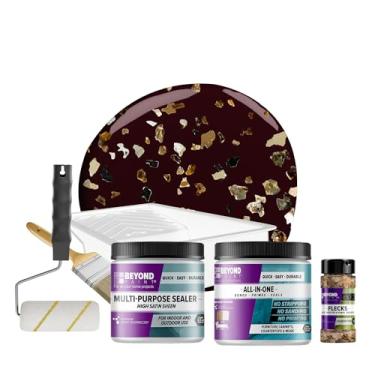 Imagem de Beyond Paint Kit de reforma de bancada com manchas de bronze Oxford com tinta, selador, manchas e ferramentas para bancadas, mocha