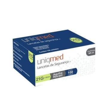 Imagem de Lancetas de Segurança 21G x 1.8mm c/ 100 Uniqmed