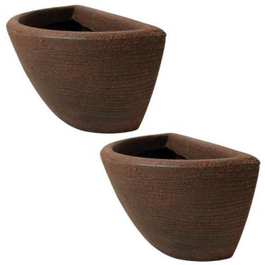 Imagem de 2 Vasos De Parede Em Polietileno Para Jardim Vertical 28x14 - Alpe & A