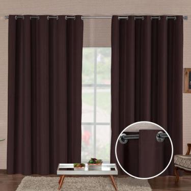 Imagem de Cortina Blackout Com Ilhós Para Sala E Quarto 2,80M X 1,80M Blecaute -