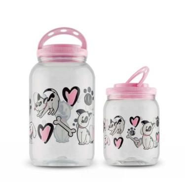 Imagem de Kit 2 Potes Ração 3,6L Petisco 1,7L Variados Armazenador - Bandeirante