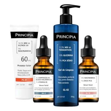 Imagem de PRINCIPIA, Kit Primeira Rotina Avançada de Skincare GL-02 + NC-10 + AH-2 + PS-01 FPS60