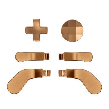 Imagem de Ceozon Pás traseiras de substituição, 6 peças, travas de gatilho de aço inoxidável, teclas de direção para Xbox One Elite Controller Series 2 Xbox One Elite Accessories (dourado)