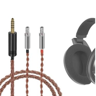 Imagem de Geekria Cabo de áudio Apollo único cristal cobre prata atualizado compatível com Sennheiser HD800, HD800S, cabo de substituição de 4,4 mm para fones de ouvido de alta resolução, fone de ouvido HiFi (130 cm)
