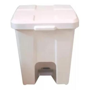 Imagem de Lixeira quadrada 60L com pedal - JSN, Branco