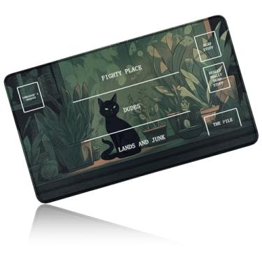 Imagem de Dikoer Playmat 24 x 14 Inches, MTG, TCG, Commander Deck, Gaming Desk Mat, Cat Design