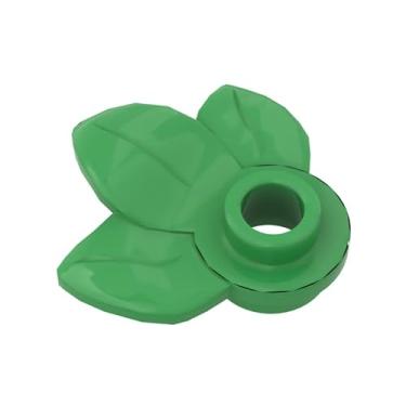 Imagem de Classic Building Bulk Pieces Tree Leaves, 100 Piece Light Green Plant Plate, Round 1x1 with 3 Leaves Parts and Pieces, Compatible with Lego 32607(Colour:Light Green)