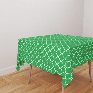 Imagem de Toalha De Mesa Quadrada 4 Lugares Tecido Oxford Escandinavo Verde TL17