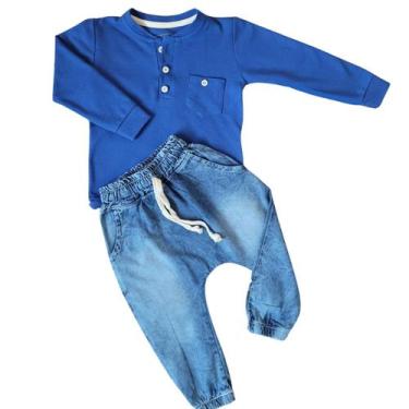 Imagem de Conjunto 2 peças Camisa com Botões Manga Longa e Calça Jeans - Patrulh