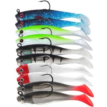 Imagem de Kit 10 iscas artificiais pesca silicone realista tucunaré - SWG, Color