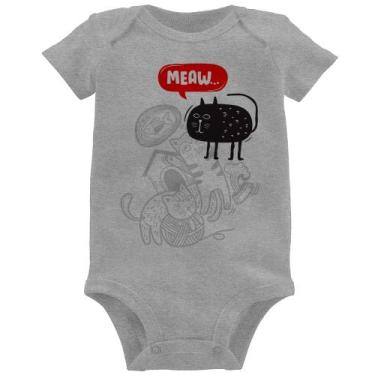 Imagem de Body Bebê Meaw - Foca na Moda, Cinza, G