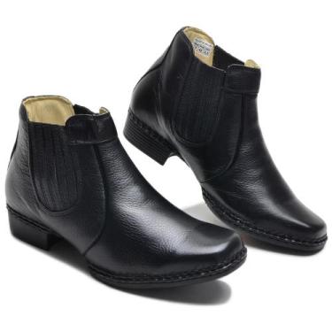 Imagem de Botinha Masculina Bota Couro Cano Curto Costurada Lisa - ClaCle, 39, P