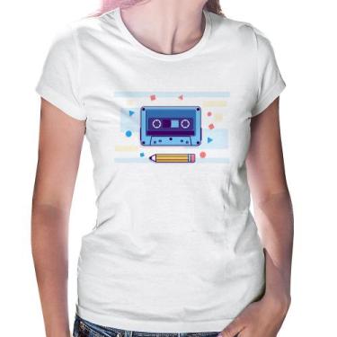 Imagem de Baby Look Fita Cassete - Foca na Moda, Branco, M