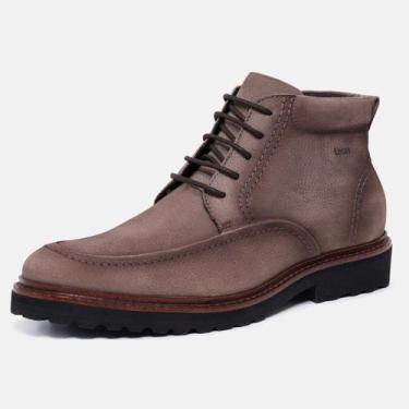 Imagem de Bota Masculina Robusta De Couro Cano Curto Confortável Resistente Idea