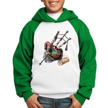 Imagem de Moletom Infantil Gaita de Foles - Foca na Moda, Branco, Verde, 2
