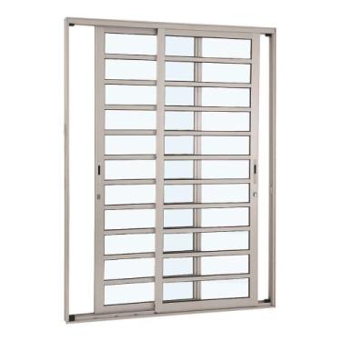 Imagem de Porta de Correr Divisão Horizontal Alumínio 216 x 160 x 9,2 cm 2 Folha