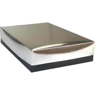 Imagem de Caixa para Presente com Tampa Capri Média 26X19,5X7,5CM Prata - Pacote