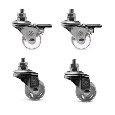 Imagem de Kit 4 Unidades Rodízio Giratório Silicone Gel 32mm Parafuso 5/16 2 Com