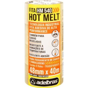Imagem de Fita para Empacotamento HOT MELT 48X40M Transparente - Pacote com 4 - 