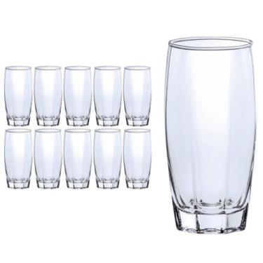 Imagem de Copos de Vidro Jogo com 10 Florence 370ml Transparente Luxo - CRISTAR