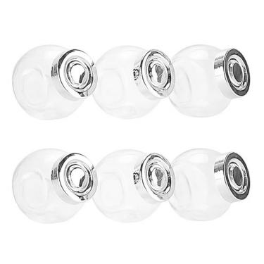 Imagem de Jogo Pote De Vidro Com Tampa 6 Pcs Tempero Condimento cinza