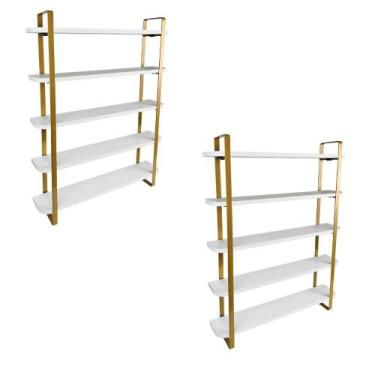 Imagem de kit com 02 Nicho Expositor Arusi 100 Esmaltes 5 Prateleiras - Loja da 