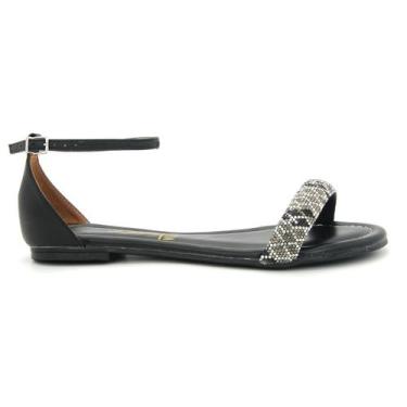 Imagem de Sandalia Feminina Vizzano 6235.1704 Calcanhar Fechado Baixa, 38, Preto