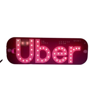 Imagem de Kit Letreiro luminoso Placa Identificação Uber E 99 Led - ALMAJO, Verm