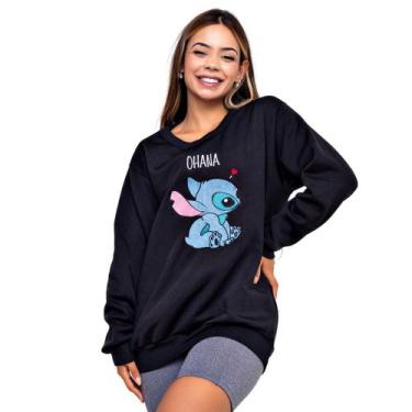 Imagem de Moletom Blusa Casaco Frio Algodão Unisex Bordado Lilo Stitch - Boutiqu