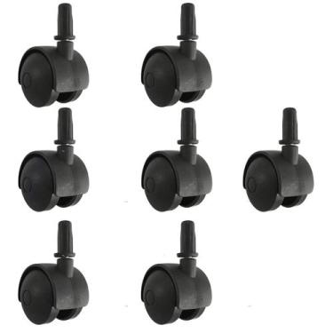 Imagem de 7 Rodízios de Pressão Plástico Preto com Pino Para Cama Box Casal Rodi