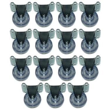Imagem de Jogo 15 Rodinhas 32mm Incolor San Rodízio Base Fixa 4 Furos - GENERIC
