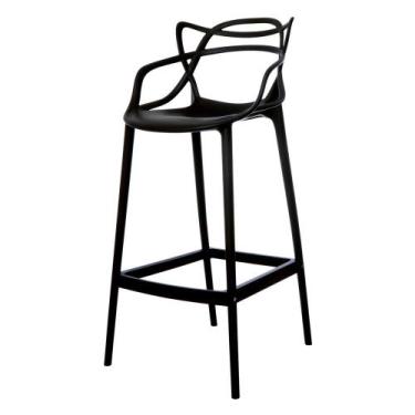 Imagem de Banqueta Allegra Preta Polipropileno Cozinha Bar Bistrô Bancada - Waw 