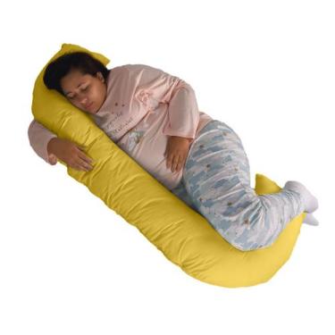 Imagem de Travesseiro Gigante Multiuso Unissex Formato C Happy Line, Amarelo