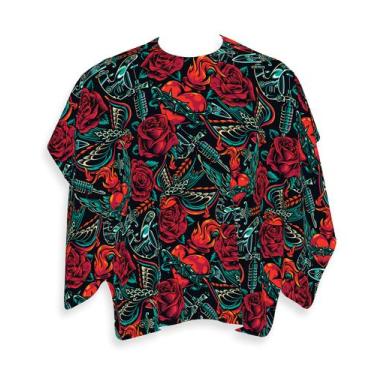 Imagem de Capa Barbeiro Rosas Vermelhas Cetim 156x146cm - PRESENTE-BRINDE