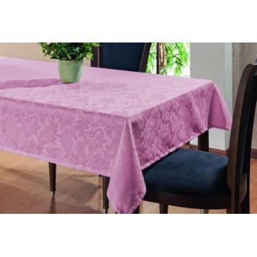 Imagem de Toalha De Mesa Sala Jantar 3,20x1,35 em Tecido Jacquard Rosê - CasaHom