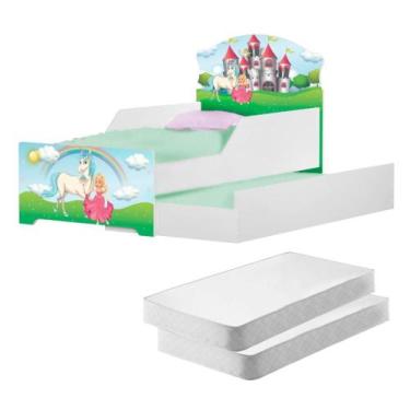Imagem de Mini Cama Infantil com Auxiliar Pop Reino da Princesa com Colchões - C