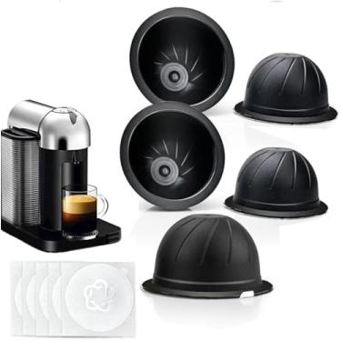 Imagem de 5 cápsulas de café recarregáveis, cápsulas Vertuo, refil reutilizável de 230 ml, cápsula de café Vertuoline Pod, copo de filtro para máquina Nespresso Vertuoline