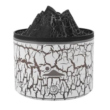 Imagem de Umidificador de Lâmpada de Lava USB Com Anéis de Fumaça e Luz de Atmosfera de Chama - Difusor de Aromaterapia de Mesa para Relaxamento e Decoração (Branco)