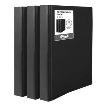 Imagem de Dunwell Binder with Plastic Sleeves 60-Pocket (3 Pack, Black) - Presentation Book, 8.5 x 11 Portfolio Folder with Clear Sheet Protectors, Displays 120-Page Documents, Certificates, Important Papers