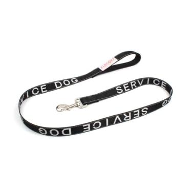 Imagem de (Black) - Albcorp Service Dog Leash with Padded Neoprene Handle and Reflective Silk-Screen Print, 1.2m Red /Black