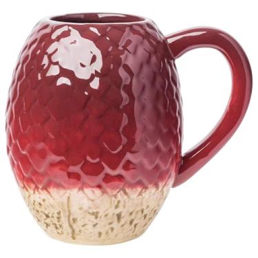 Imagem de Silver Buffalo Caneca esculpida 3D de cerâmica com ovo de dragão vermelho Game of Thrones, 590 ml