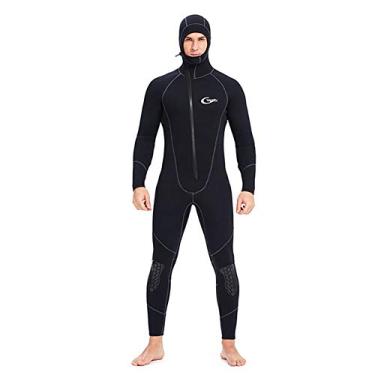 Imagem de WYYHAA Wetsuits Masculinos Ultra Stretch 7Mm Neoprene Ternos Completos De Manga Comprida, Inverno Quente Com Zíper Frontal Terno De Mergulho De Corpo Inteiro Para Mergulho Com Snorkel, Natação, Xxl